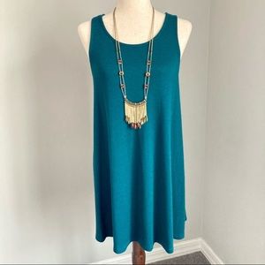 Forever 21 Teal Blue Sleeveless Shift Dress